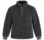 NEXT Men’s Charcoal Grey Sherpa Fleece Pullover in UK Size L. Soft, warm half-zip teddy fleece with a high neck, perfect for winter casual wear.