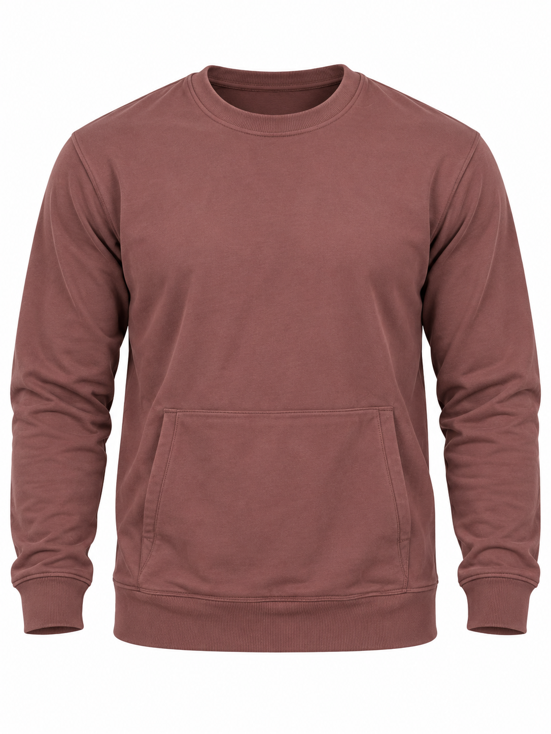NEXT Men's Dusty Brown Crew Neck Sweatshirt in UK Size 2XL. Features a rough faded colour, long sleeves, side pockets and comfortable casual fit.