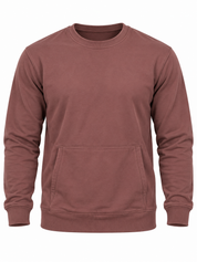 NEXT Men's Dusty Brown Crew Neck Sweatshirt in UK Size 2XL. Features a rough faded colour, long sleeves, side pockets and comfortable casual fit.