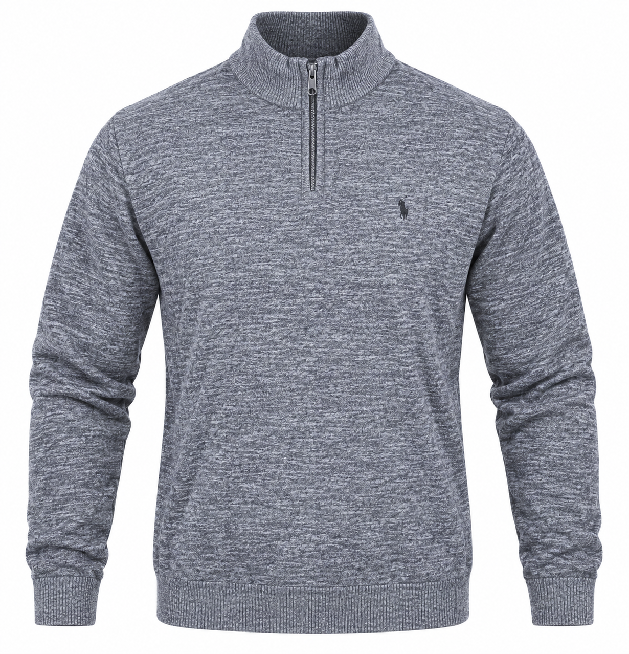  Next men’s grey quarter-zip jumper in UK Size M. Stylish textured pullover in 4-star very good condition, ideal for casual and smart-casual wear.