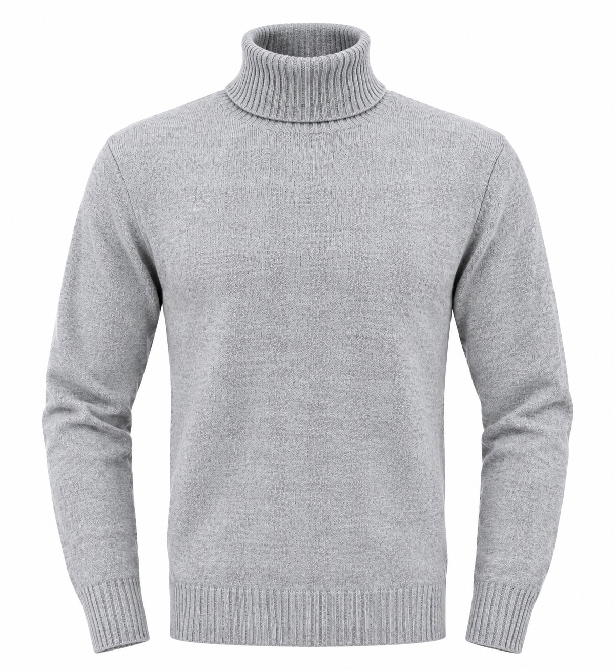 NEXT Men’s Light Grey Knitted Turtleneck Sweater in UK Size L. Classic ribbed roll neck, long sleeves and versatile design, ideal for winter and casual wear.