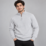 NEXT Men Light Grey Quarter Zip Knit Jumper