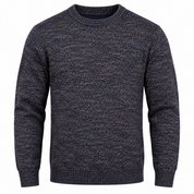 NEXT Men's Navy Blue & Brown Textured Knitted Jumper in UK Size L. Stylish crew neck sweater, perfect for smart casual and winter outfits.