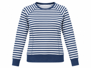  men’s navy blue and white striped sweatshirt in UK XL. Classic crew neck, long sleeves and comfortable casual design, perfect for everyday styling.