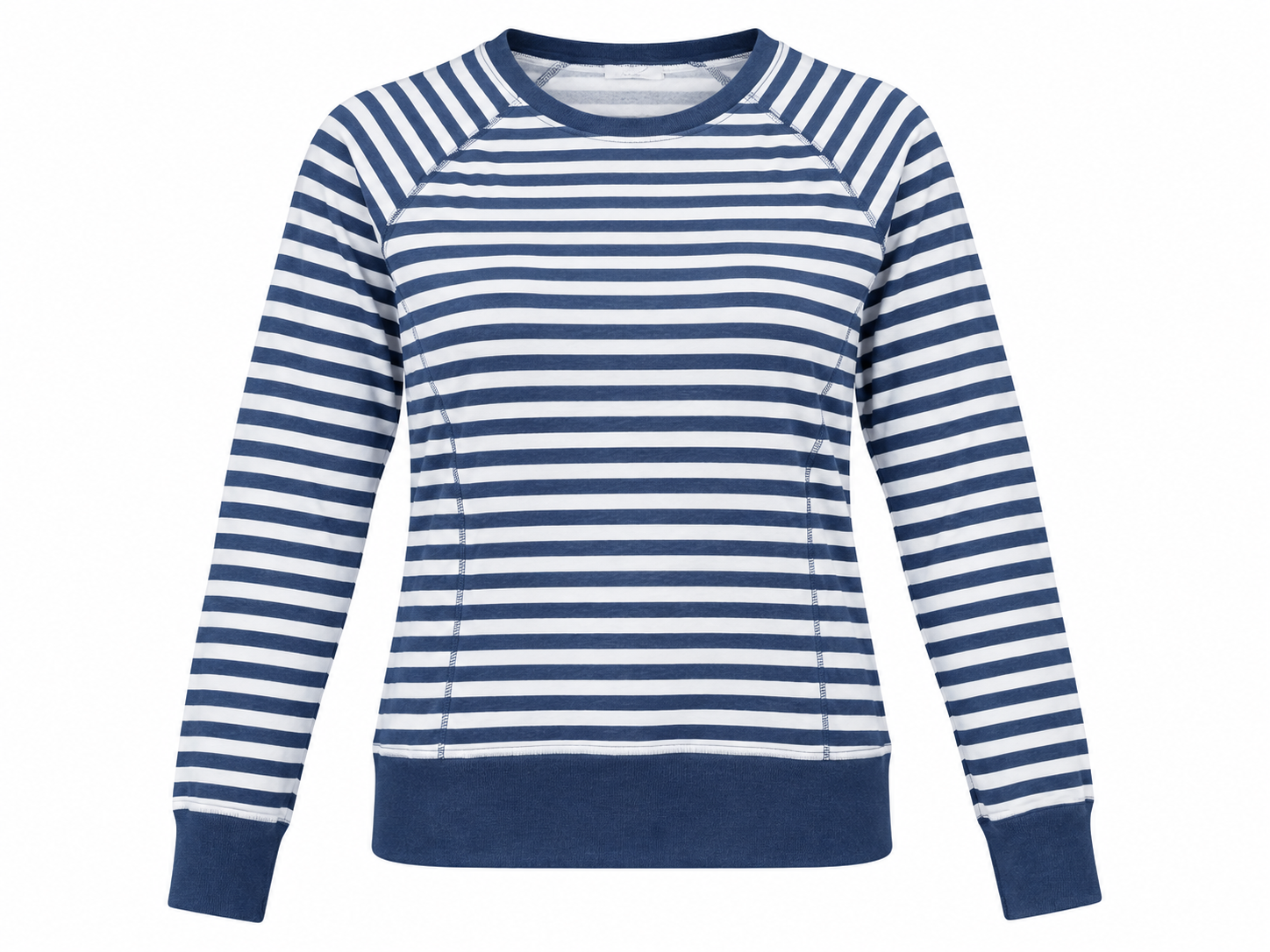  men’s navy blue and white striped sweatshirt in UK XL. Classic crew neck, long sleeves and comfortable casual design, perfect for everyday styling.
