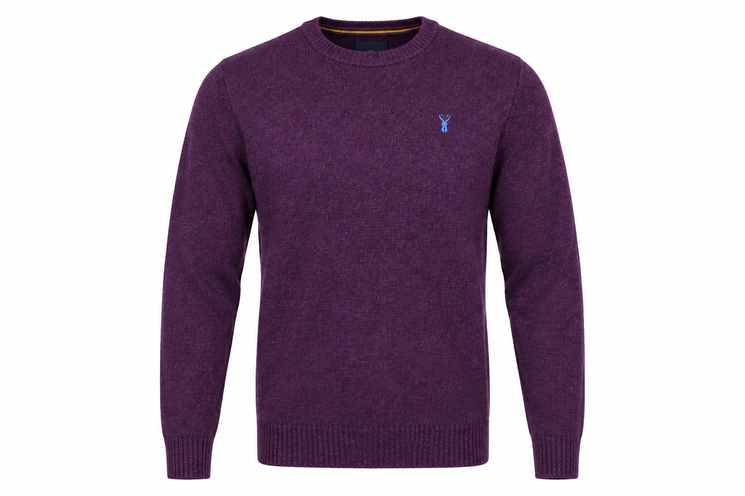  Next men’s purple knitted jumper in UK size L. Classic crew neck, long sleeves, ribbed trims and textured finish—perfect for casual everyday styling.