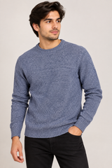 Next Men’s Blue Marl Crew Neck Knitted Jumper