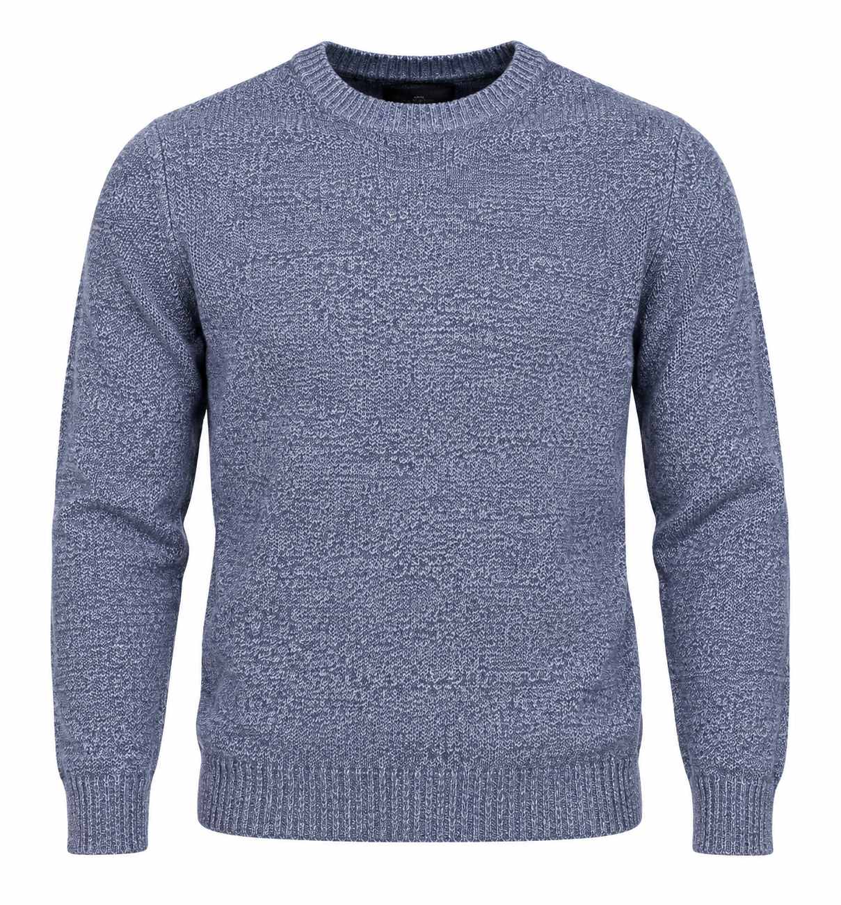  Next men’s blue marl crew neck knitted jumper in UK Size M. A versatile long-sleeve knit for casual, smart-casual and winter everyday wear.