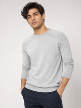NEXT Men's Light Grey Crew Neck Jumper Sweater