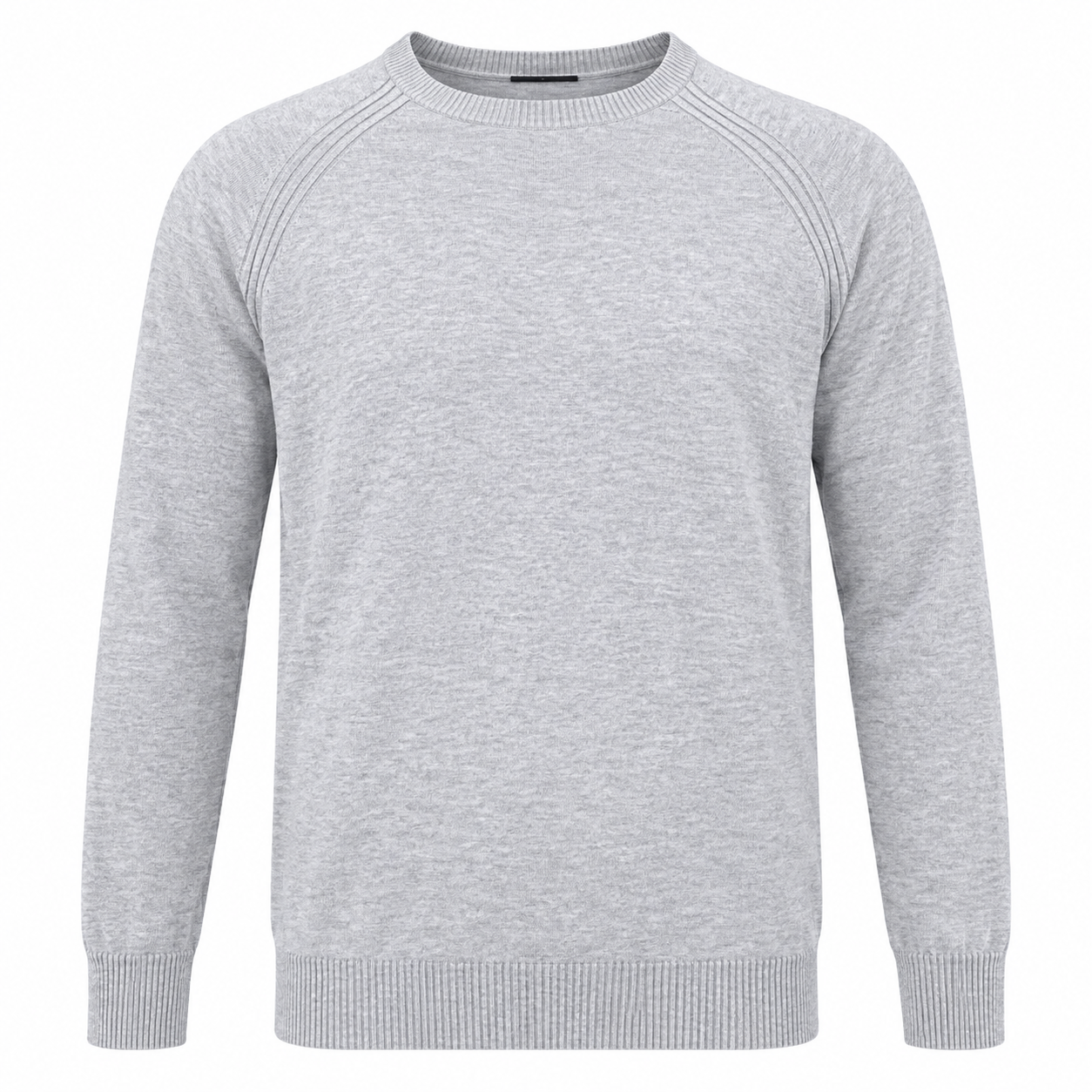 NEXT Men's Light Grey Crew Neck Jumper in UK Size XL. Classic long-sleeve knit design with ribbed trims, perfect for casual and smart-casual everyday outfits.