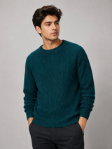 NEXT Men's Teal Ribbed Crew Neck Jumper