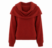 NEXT red fuzzy cowl neck knit sweater in UK Size L. Soft textured finish, relaxed fit and stylish design, perfect for cosy casual outfits.