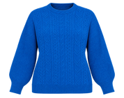  NEXT SP Women’s Royal Blue Cable Knit Jumper in UK Size M. Cosy crew-neck design with textured cable detailing, ideal for autumn and winter wear.