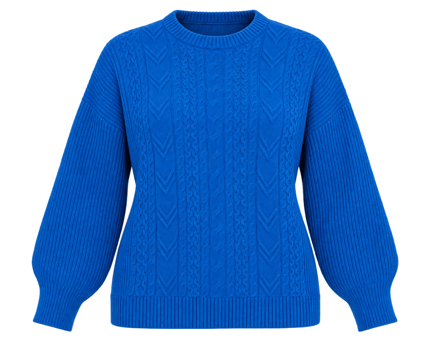  NEXT SP Women’s Royal Blue Cable Knit Jumper in UK Size M. Cosy crew-neck design with textured cable detailing, ideal for autumn and winter wear.