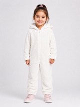 NEXT White Fleece Hooded Onesie for Kids