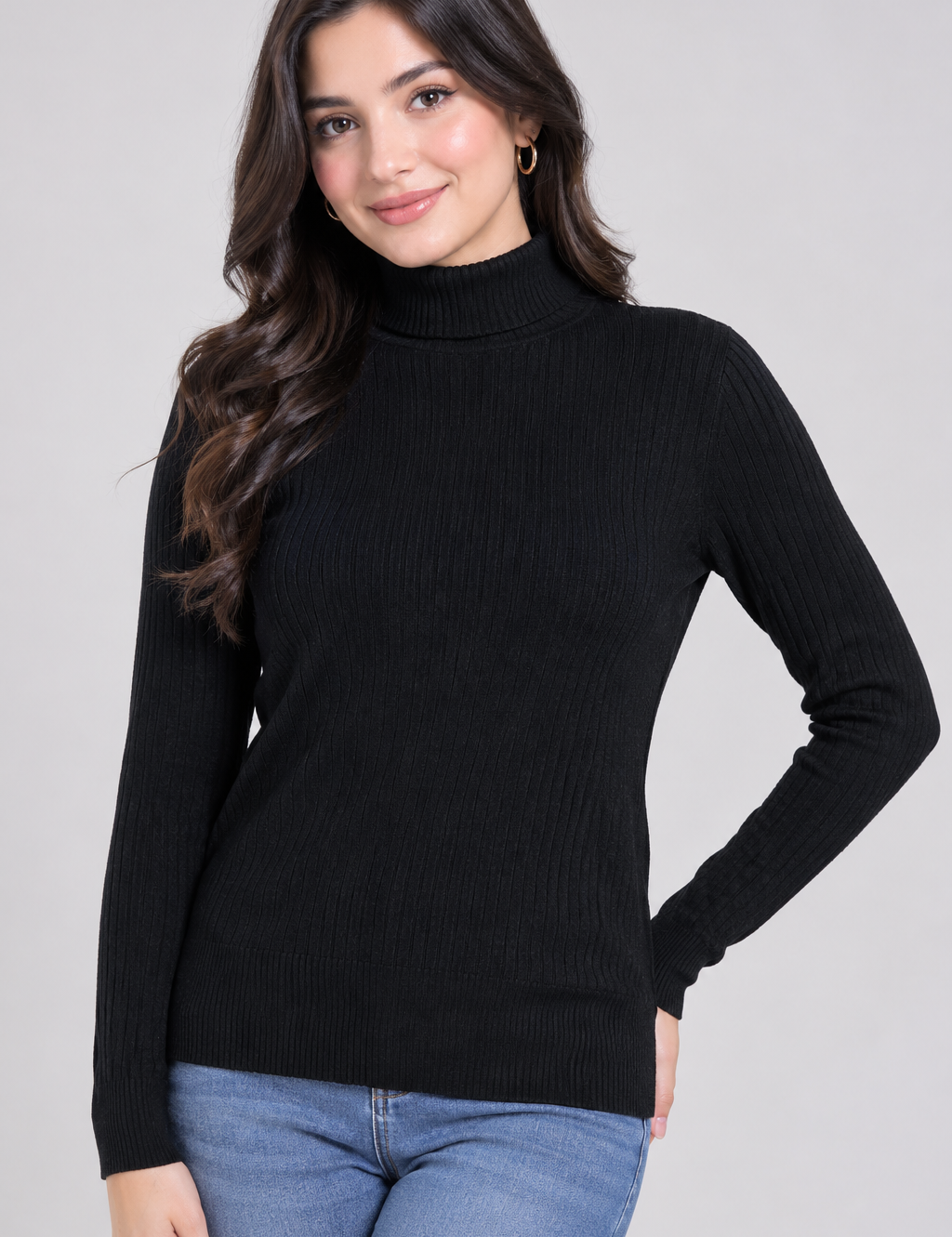 Next Women's Black Ribbed Turtleneck Jumper in UK Size 14. Stylish long-sleeve knit sweater with a classic roll neck, perfect for casual and smart-casual outfits.