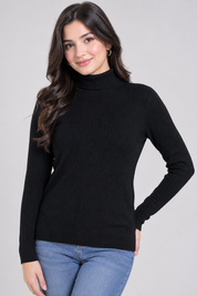  Next Women's Black Ribbed Turtleneck Jumper in UK Size 14. Stylish long-sleeve knit sweater with a classic roll neck, perfect for casual and smart-casual outfits.
