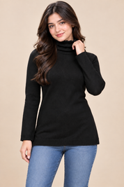 NEXT Women’s Black Turtleneck Jumper in UK Size M. A classic long-sleeve knit sweater with a stylish roll neck, ideal for winter and everyday wear.