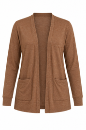   Next women’s brown open-front cardigan in UK size 10. Lightweight long-sleeve design with front pockets, perfect for stylish everyday layering.