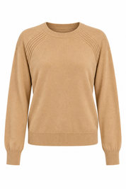   Next women’s camel knit jumper in UK size XL. Soft fine knit with ribbed shoulder detail, crew neck and long sleeves—perfect for everyday styling.