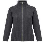 NEXT women’s charcoal grey ribbed full zip jumper in UK Size S. Stylish high-neck knit with long sleeves, ideal for casual autumn and winter wear.