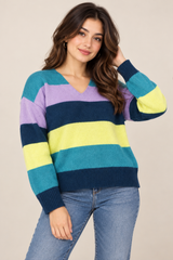 Next Women Colour Block V-Neck Knit Jumper
