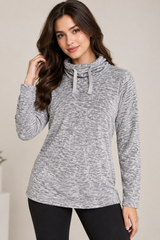 Next Women Grey Marl Cowl Neck Pullover