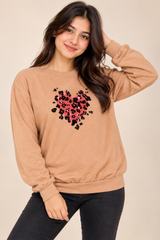 NEXT Women Peach Heart Print Sweatshirt