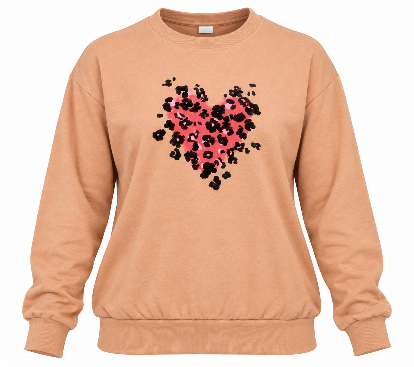 NEXT women’s peach heart print sweatshirt in UK size 14–16. Stylish leopard heart design, relaxed fit and comfortable everyday wear.