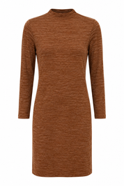 NEXT women’s brown textured knit dress in UK Size 12. Long sleeves, high neckline, knee-length fit and stylish oval back cut-out detail.