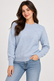 NEXT women’s light blue textured knit jumper in UK Size M. Stylish crew neck sweater with long sleeves and ribbed trims for everyday wear.