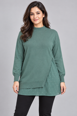 Next Women Sage Green Layered Knit Tunic