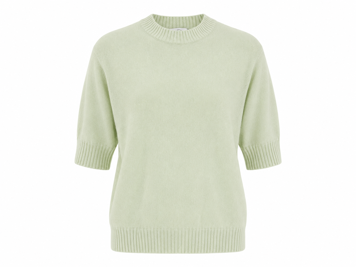  NEXT Women's Mint Green Short Sleeve Knit Sweater featuring a soft knit fabric, crew neck, ribbed trims, and a comfortable regular fit. Perfect for casual, office, and everyday wear.