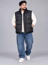 NIKE Men Black Puffer Gilet Sleeveless Padded Winter Bodywarmer Jacket