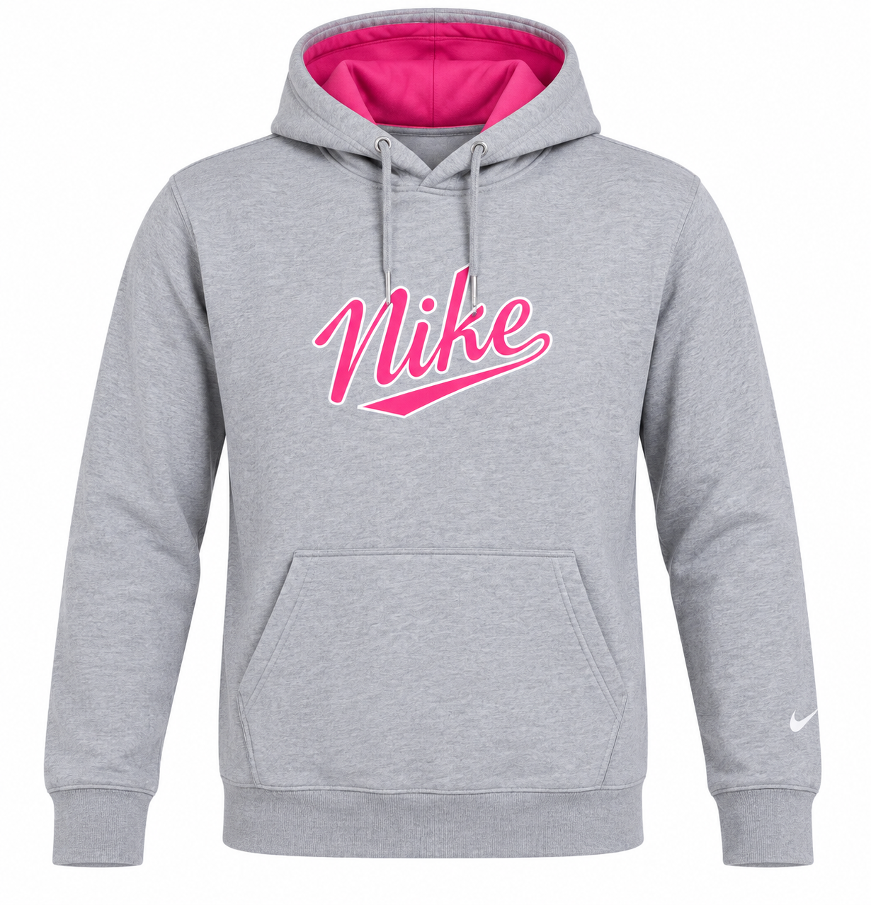 NIKE men’s grey and pink pullover hoodie in UK Size XL. A stylish 4-star condition branded sweatshirt ideal for casual, sports and everyday wear.