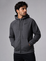 Nike Mens Charcoal Grey Full-Zip Hoodie