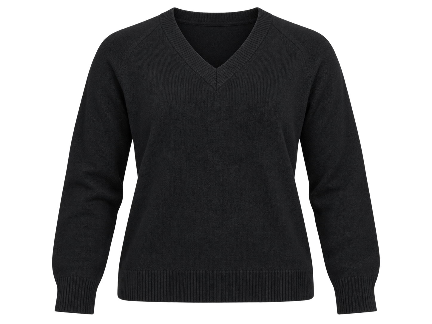  Nobody’s Child women’s black V-neck knit jumper in UK Size M. A comfortable long-sleeve knitted essential, perfect for everyday wear and layering.