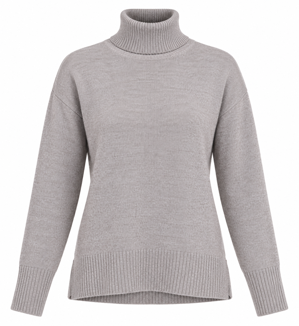 NOBODY'S CHILD women’s grey turtleneck knit jumper in UK Size S. A cosy long-sleeve knitted jumper perfect for stylish autumn and winter outfits.