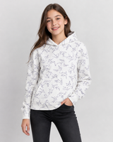 Nutmeg Girls Cream Horse Print Hoodie