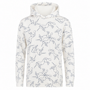  Nutmeg girls cream horse print hoodie in UK size 12–13 years. Stylish long-sleeve pullover with playful all-over print, perfect for casual everyday wear.