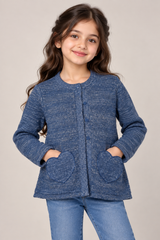 NUTMEG Kids Blue Heart Pocket Cardigan