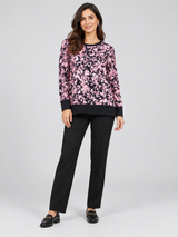 NX Sport Women Pink Abstract Print Long Sleeve Top