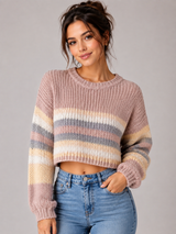 ONLY Women’s Chunky Knit Striped Sweater