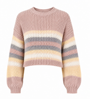  ONLY women’s chunky knit striped sweater in UK size M. Stylish pastel colours, relaxed fit and cozy textured knit, perfect for autumn and winter outfits.