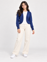 Originals Blue Cropped Open Front Cardigan