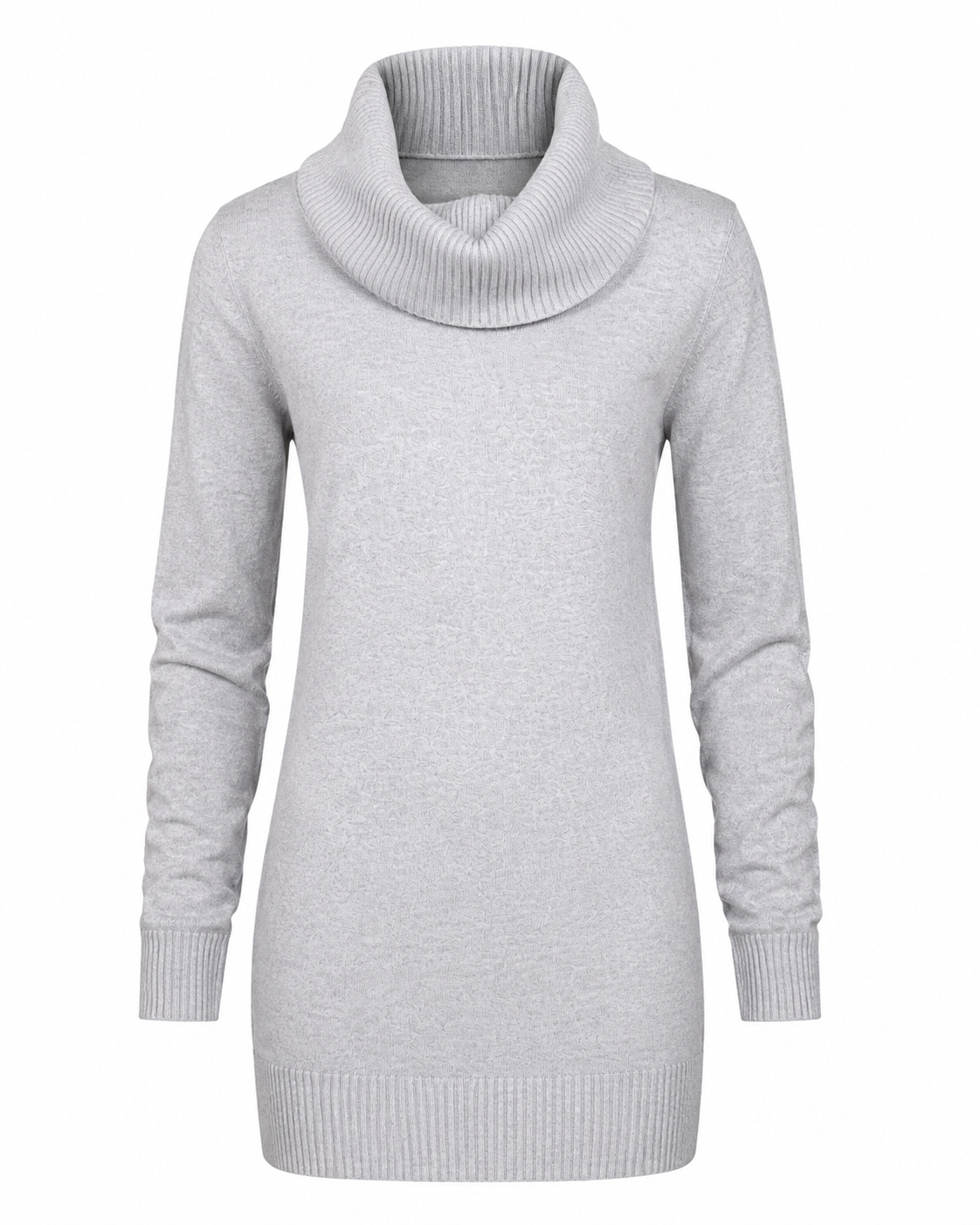  Papaya girls’ light grey cowl neck knitted sweater, UK size 12. Stylish long-sleeve tunic design with ribbed cuffs and hem for comfortable everyday wear.