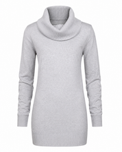  Papaya girls’ light grey cowl neck knitted sweater, UK size 12. Stylish long-sleeve tunic design with ribbed cuffs and hem for comfortable everyday wear.