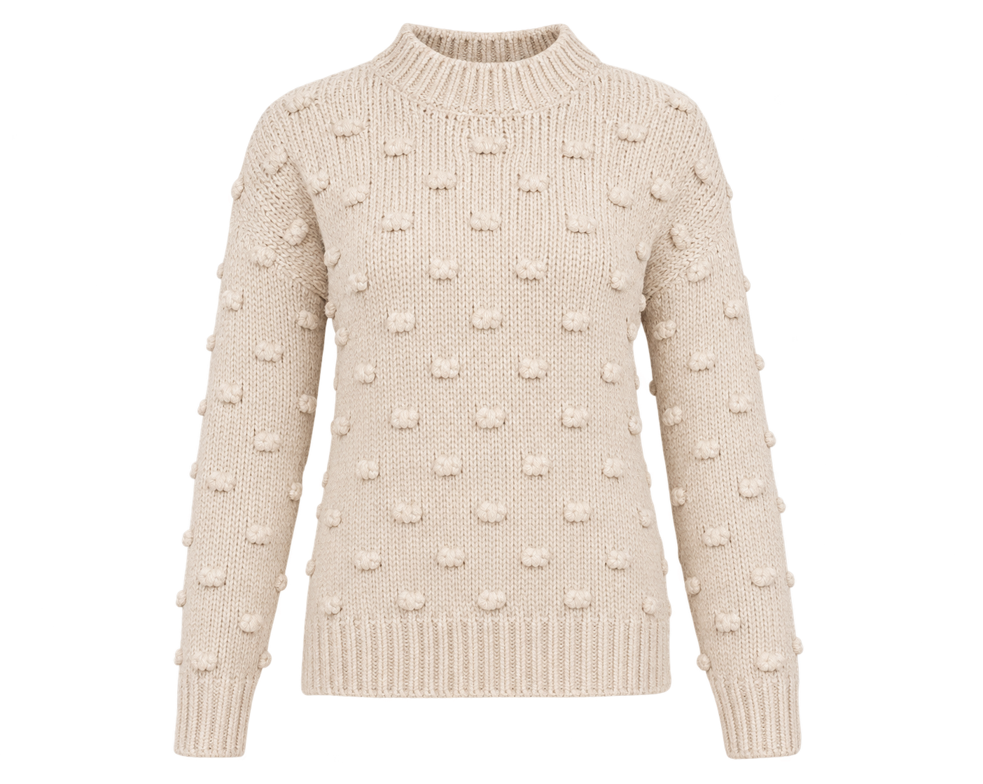 14. Stylish textured knitwear with long sleeves, perfect for autumn and winter.
