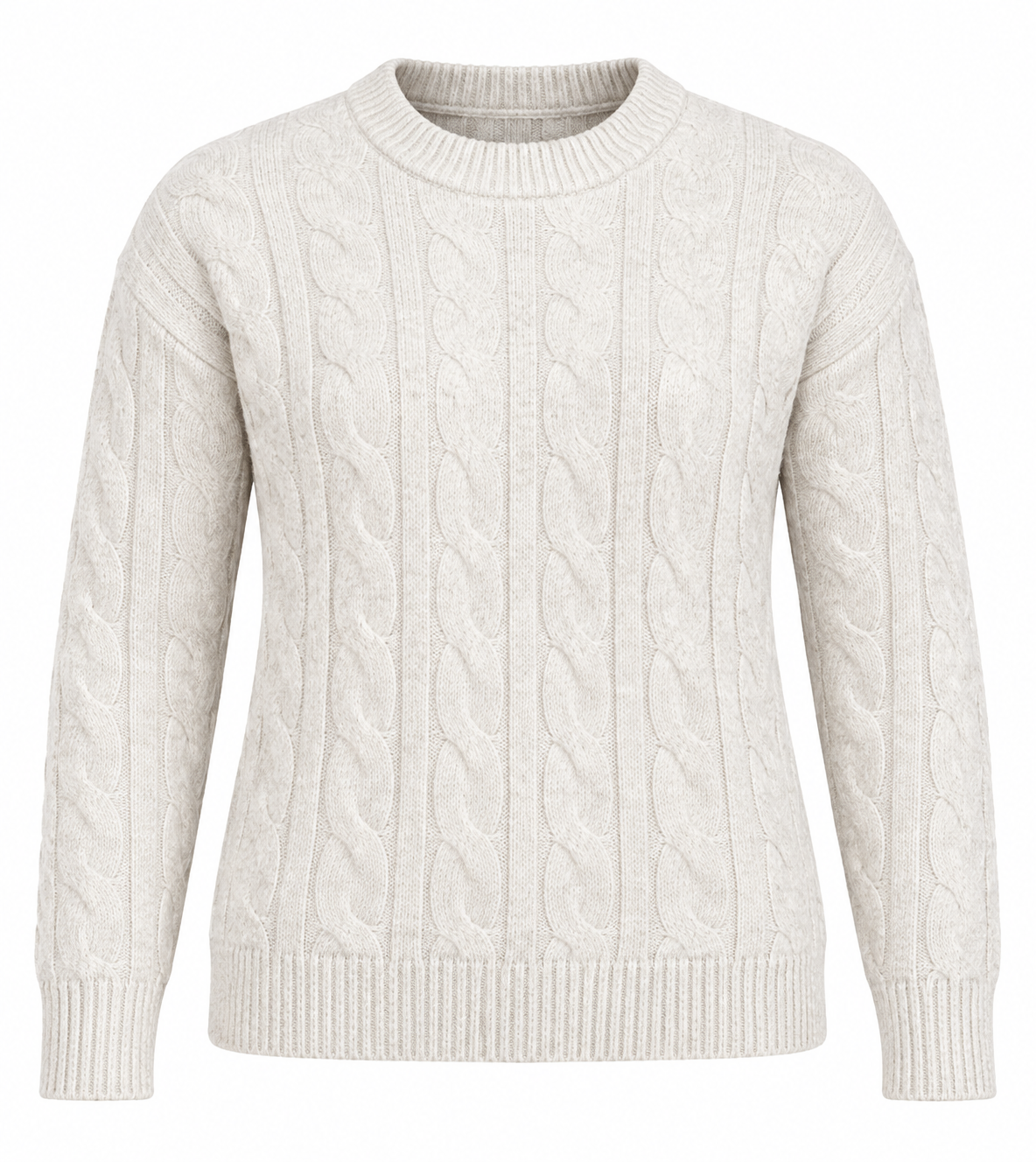  PAPAYA Women's Cream Cable Knit Jumper in UK XXL. Stylish crew neck sweater with long sleeves, textured knit design and comfortable relaxed fit.