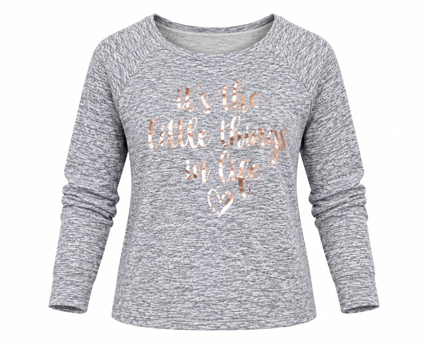  Papaya women’s grey slogan sweatshirt in UK Size 22. A comfortable long-sleeve casual top featuring “It’s the Little Things in Life” print.